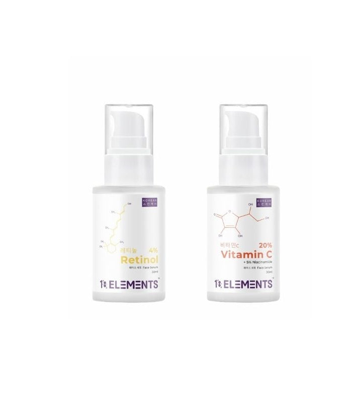 Two skincare bottles with visible branding on a white background